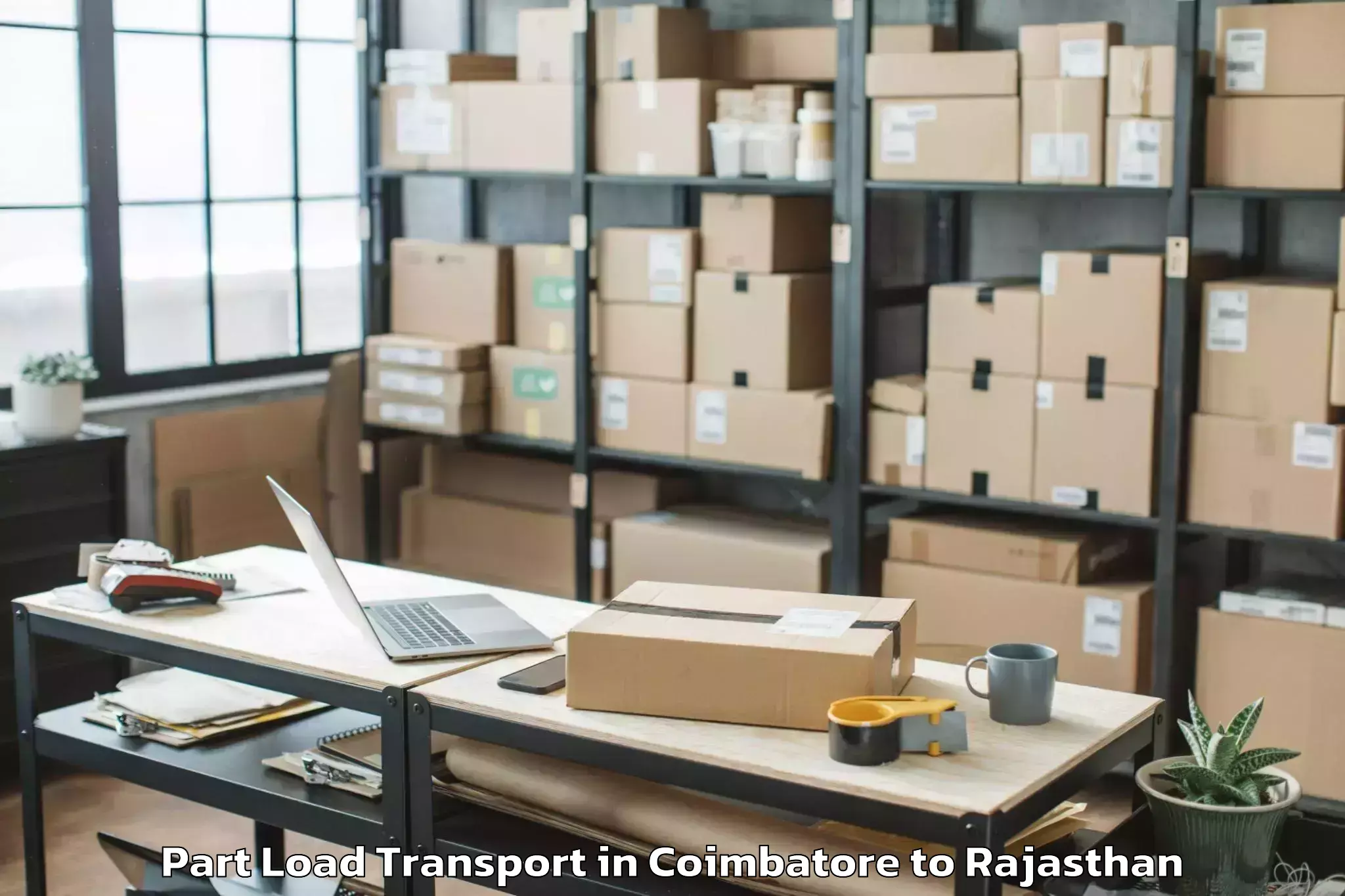 Book Your Coimbatore to Takhatgarh Part Load Transport Today